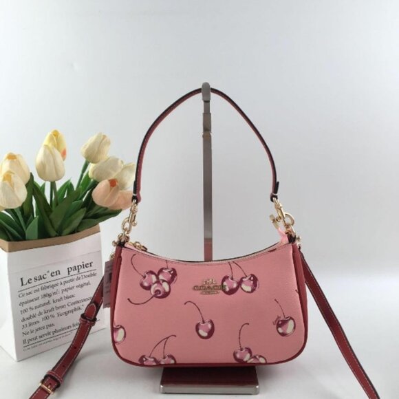 Coach Brown and Pink Floral Wristlet - Picture 2 of 8